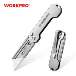 WORKPRO Folding Pocket Utility Knife – Stainless Steel, Quick Change