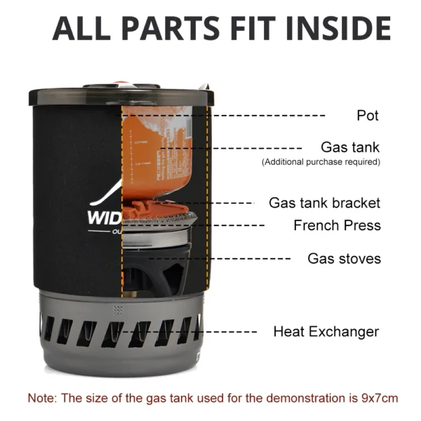 Widesea Camping Cooking System with Gas Stove & Pot - Image 5