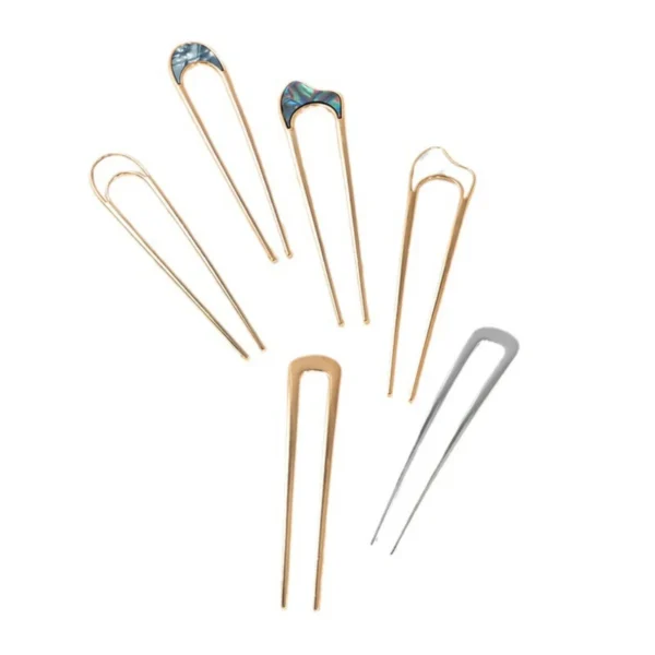 Shell Metal U-Shaped Hairpins for Women – Fashion - Image 13