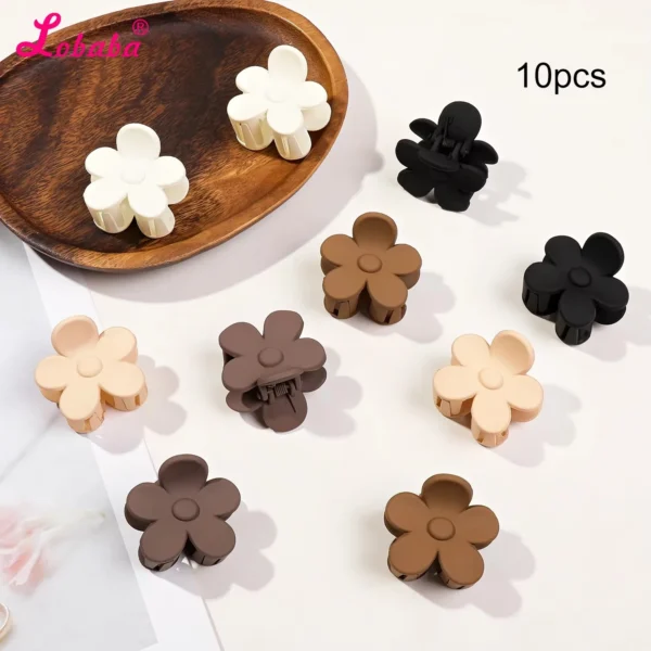 5 Pcs Matte Flower Hair Claw Clips for Women & Girls - Image 10
