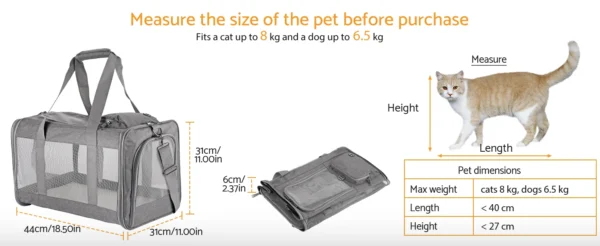 Airline Approved Pet Carrier – Soft Travel Bag for Cats & Dogs - Image 12