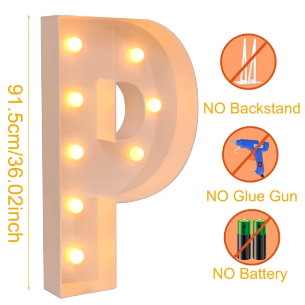 91.5cm LED Light Letter Frame Box for Party & Events - Image 25