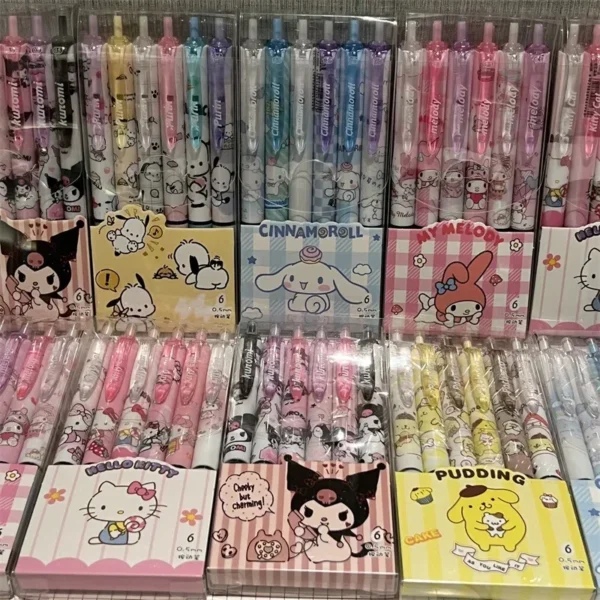 Sanrio 6pcs Gel Pen Set 0.55mm Cute Cartoon Design - Image 11