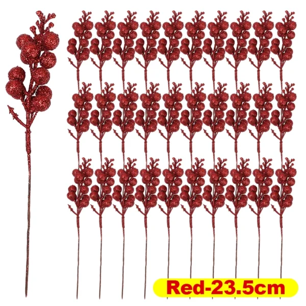 Christmas Glitter Berry Branches – 23.5cm Party Décor - Image 9