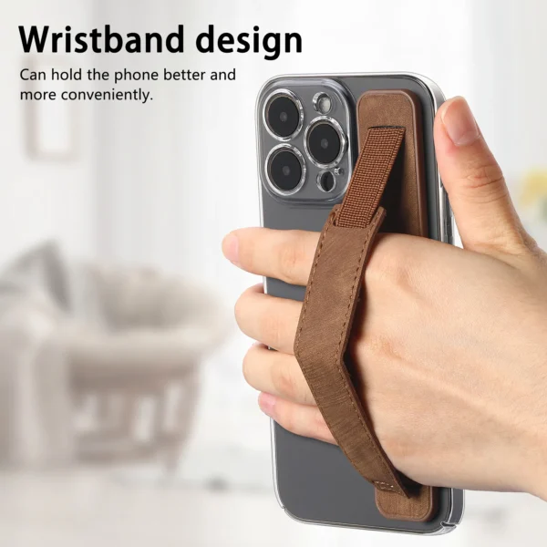 PU Leather Phone Strap Stand – Universal Grip Holder - Image 5