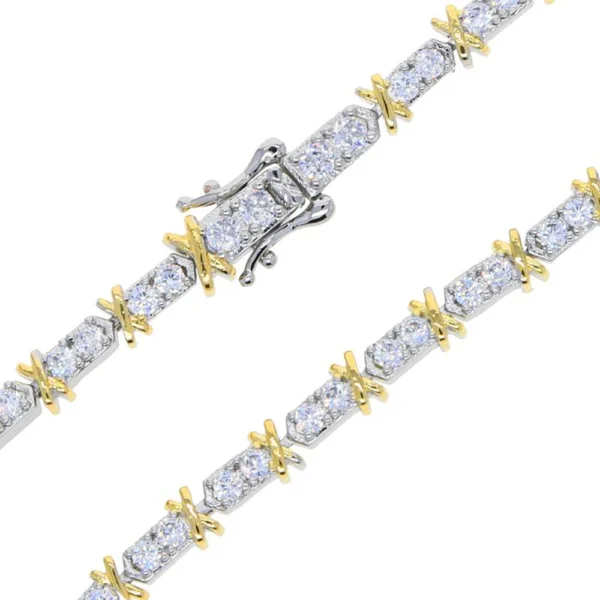 Iced Out Cross Heart CZ Tennis Chain Necklace Women - Image 8