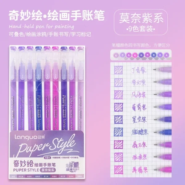Set of 6 Morandi Gel Pens for Drawing & DIY Projects - Image 35