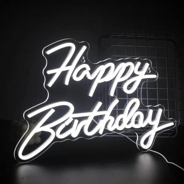 Dimmable Happy Birthday LED Neon Wall Light - Image 29
