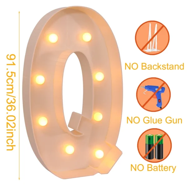 91.5cm LED Light Letter Frame Box for Party & Events - Image 22