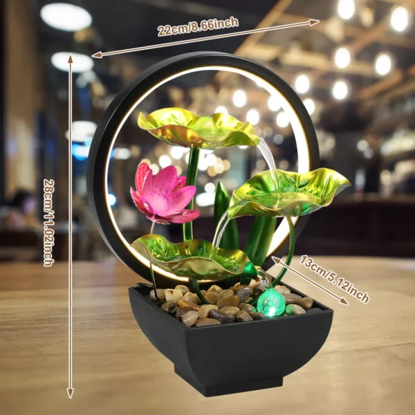 USB Tabletop Water Fountain with LED Lights - Image 7