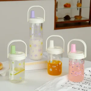 Cute Leakproof Straw Water Bottle 500/800ml