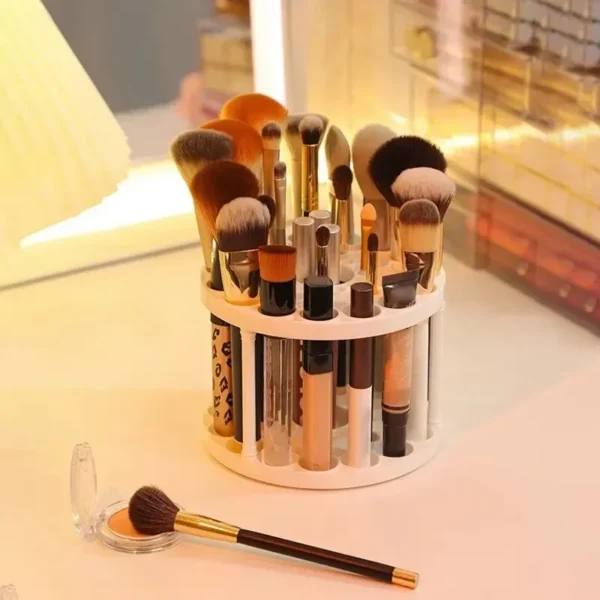 Acrylic Makeup Brush & Cosmetics Storage Rack - Image 2