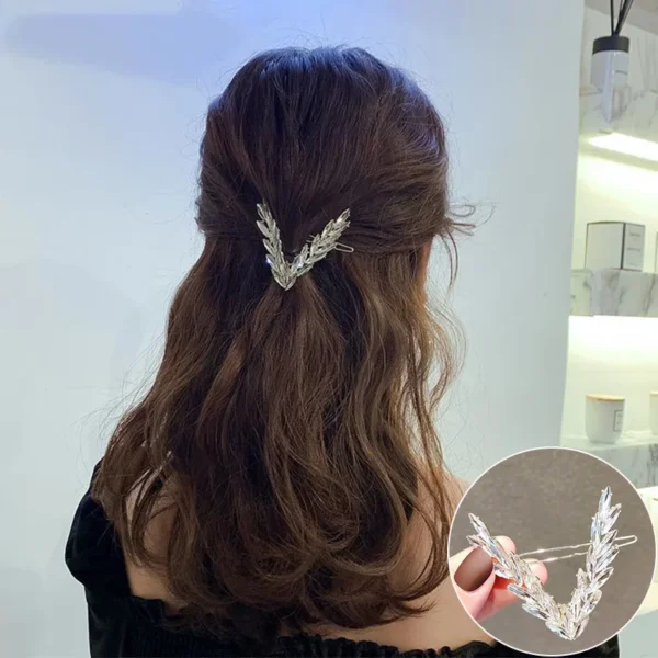 Luxury Crystal V Shape Hair Clip for Women & Girls - Image 7
