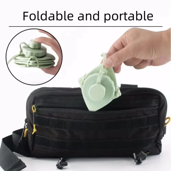 600ml Silicone Folding Water Bottle – Portable & Reusable - Image 4