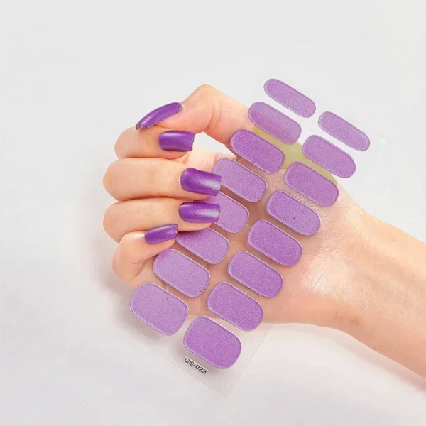 16Tips Long-Lasting Gel Nail Stickers – Full Coverage Wraps - Image 54
