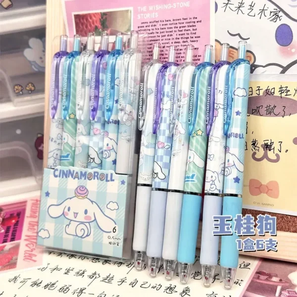 Sanrio 6pcs Gel Pen Set 0.55mm Cute Cartoon Design - Image 8