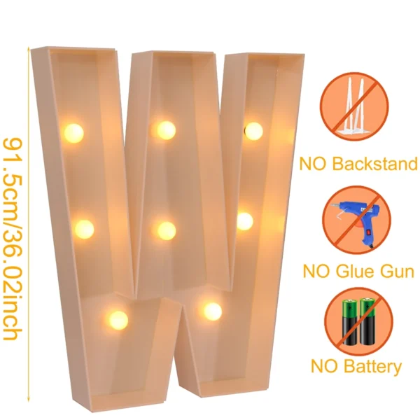 91.5cm LED Light Letter Frame Box for Party & Events - Image 10