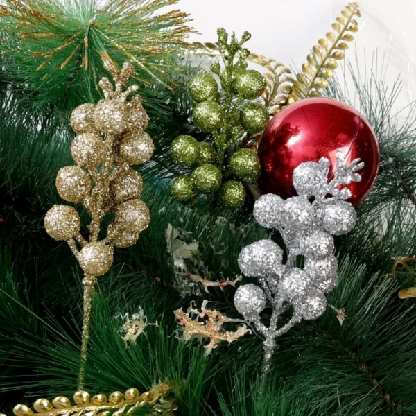 Christmas Glitter Berry Branches – 23.5cm Party Décor - Image 6