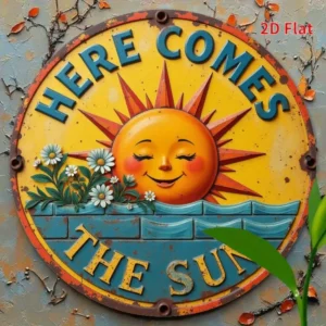 Relax & Enjoy Circular Metal Wall Sign 7.8"