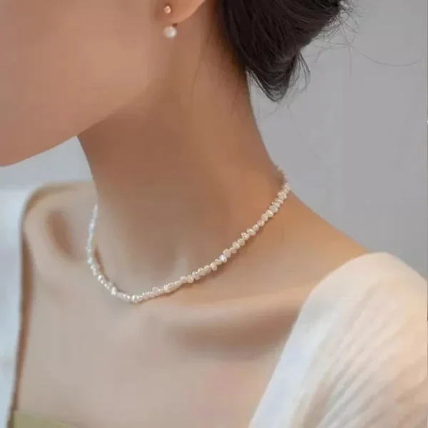 Hengsheng 925 Silver Baroque Pearl Necklace Jewelry - Image 5