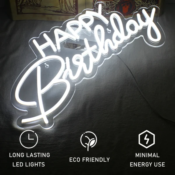 Dimmable Happy Birthday LED Neon Wall Light - Image 18
