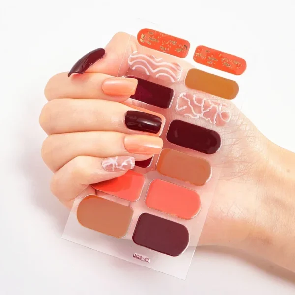 16Tips Long-Lasting Gel Nail Stickers – Full Coverage Wraps - Image 110