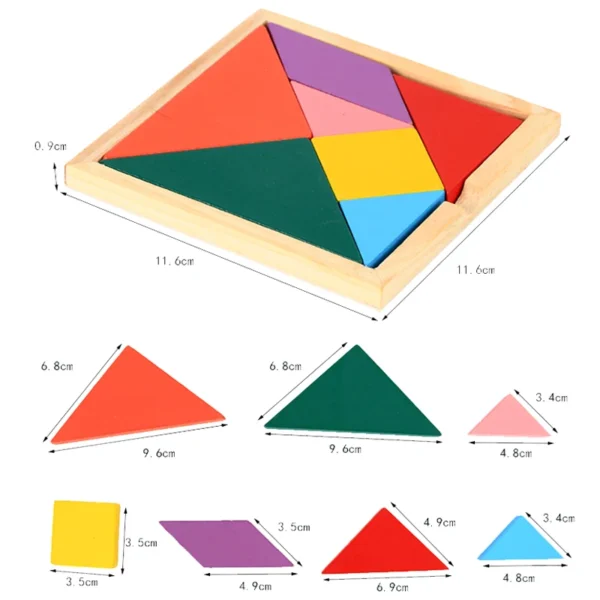Wooden Tangram Puzzle Blocks Educational Toy Set - Image 9
