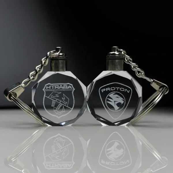Custom LED Crystal Keyring – Engrave Your Photo or Logo