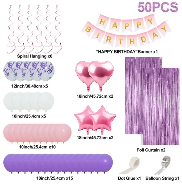Rose Pink & Gold Birthday Balloon Garland Set - Image 24