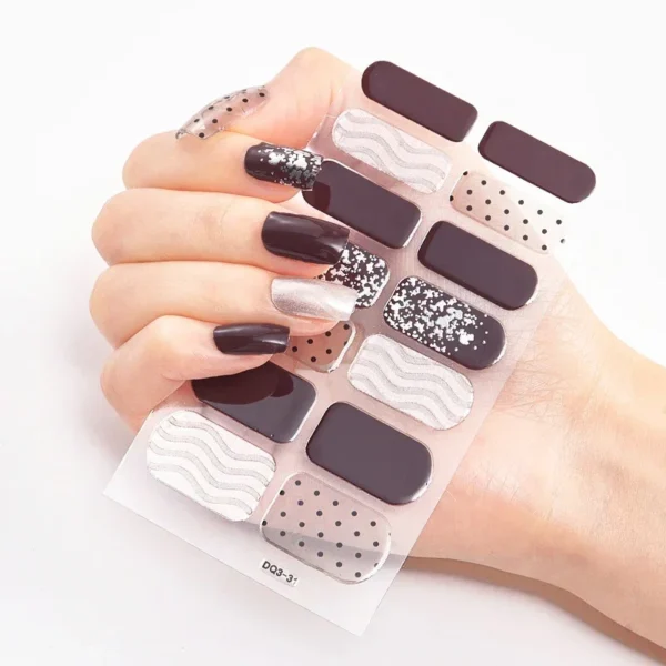 16Tips Long-Lasting Gel Nail Stickers – Full Coverage Wraps - Image 93