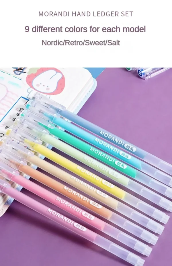 Set of 6 Morandi Gel Pens for Drawing & DIY Projects - Image 51