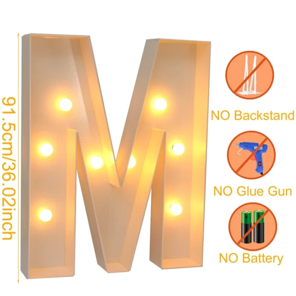 91.5cm LED Light Letter Frame Box for Party & Events - Image 26