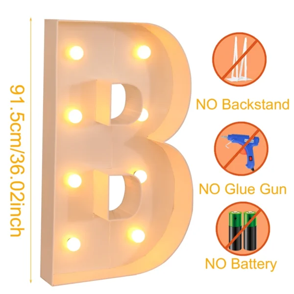 91.5cm LED Light Letter Frame Box for Party & Events - Image 17