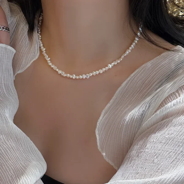 Hengsheng 925 Silver Baroque Pearl Necklace Jewelry