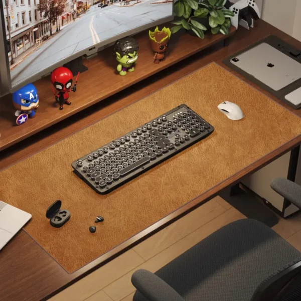 Retro Leather Mouse Pad – Large Waterproof Desk Mat - Image 9