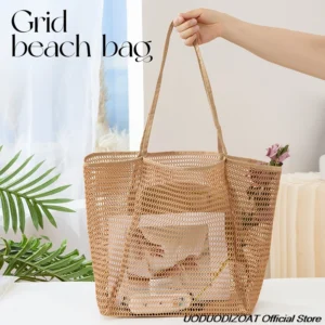 Large Waterproof Striped Beach Tote Bag – Summer 2025