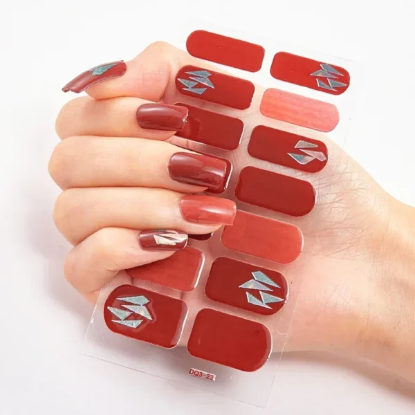16Tips Long-Lasting Gel Nail Stickers – Full Coverage Wraps - Image 37