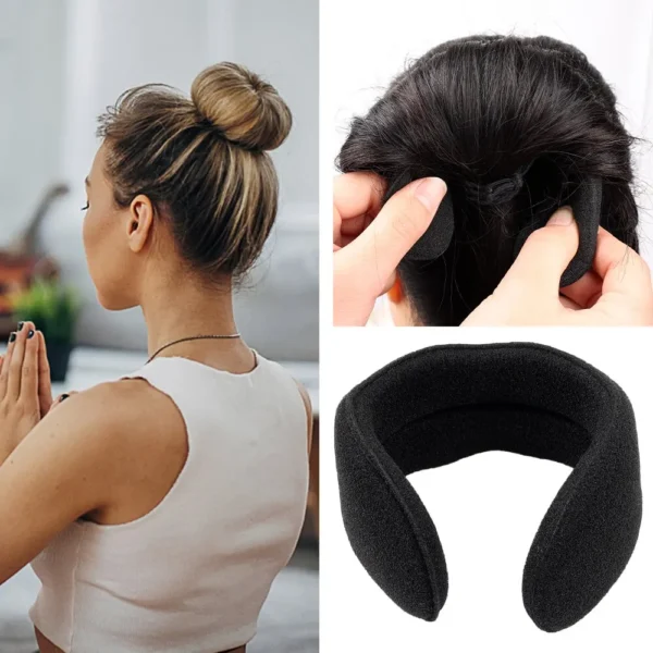 Curly Hair Maker Scrunchie Donut Bun Styling Headband - Image 2