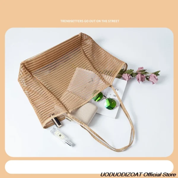 Large Waterproof Striped Beach Tote Bag – Summer 2025 - Image 6