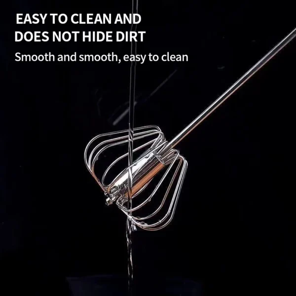 Stainless Steel Press Handle Egg Beater Mixer - Image 5