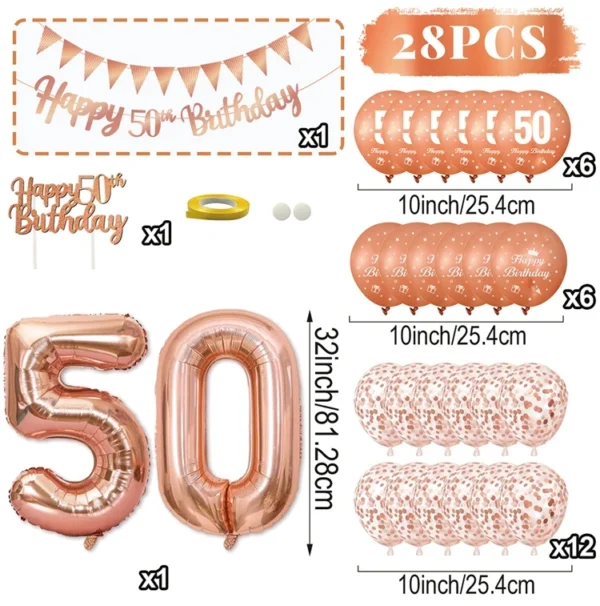 Rose Pink & Gold Birthday Balloon Garland Set - Image 10