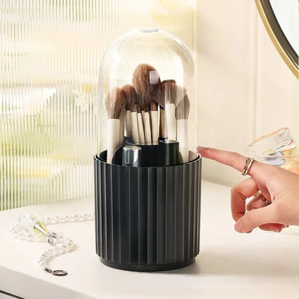 Rotating Acrylic Makeup Brush Storage Cylinder - Image 11