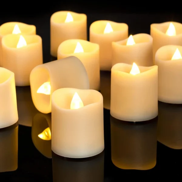 Flameless LED Tea Light Candle – Warm White Holiday Décor