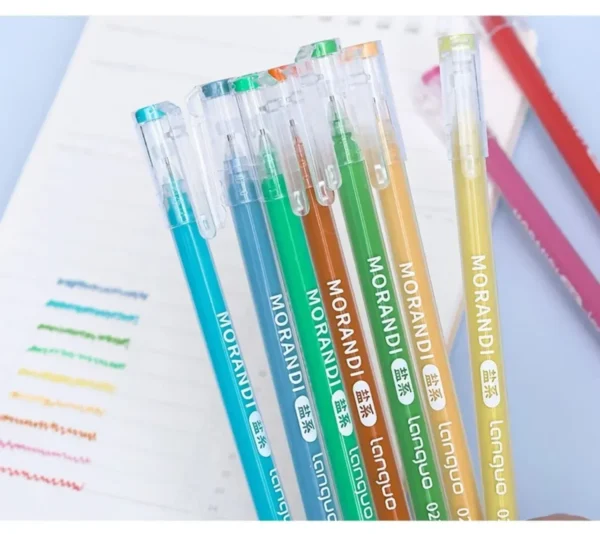 Set of 6 Morandi Gel Pens for Drawing & DIY Projects