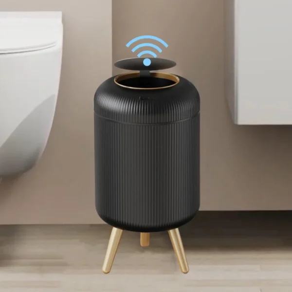 Smart Motion Sensor Bin – 8L Round Plastic, Touch-Lid - Image 10