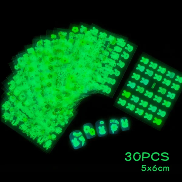 30 Sheets 3D Nail Stickers Flowers & Butterfly Designs - Image 34