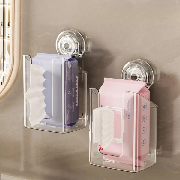 Wall-Mounted Suction Cup Wet Wipes Storage Box