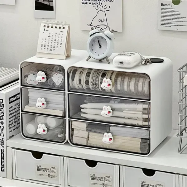 Desktop Drawer Storage Box with Pen Holder Organizer - Image 4
