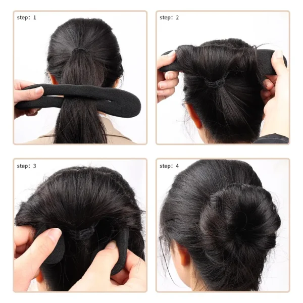 Curly Hair Maker Scrunchie Donut Bun Styling Headband - Image 6