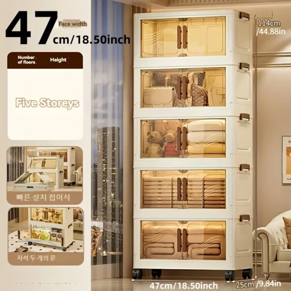 Foldable Storage Box with Clear Door Organizer - Image 9